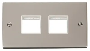 2 Gang Plate (2 x 2) Aperture - White