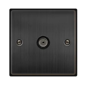 SINGLE NON-ISOLATED COAXIAL OUTLET - MATT BRONZE -