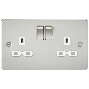 13A 2G DP Switched Socket with Twin Earths - Brush