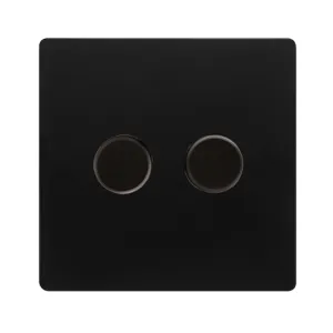 2 GANG 2 WAY 100W DIMMER SWITCH - MATT BLACK