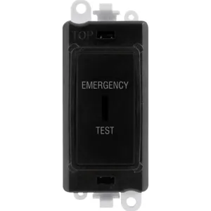 20AX Double Pole Keyswitch 'Emergency Test' - Blac