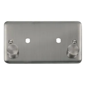 2 Gang Dimmer Plate & Knobs (1630W Max) - 2 Apertu