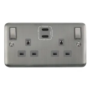 DECO+ 'INGOT' 13A 2 GANG SWITCHED SAFETY SHUTTER S