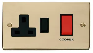Deco - 50A Cooker Control Unit - Red/Black Rockers