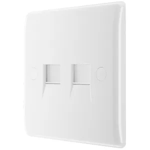 WHITE NEXUS MOULDED DOUBLE MASTER TELEPHONE SOCKET