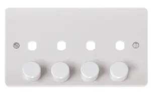 4 Gang Double Dimmer Plate & Knobs