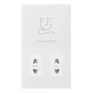 115/230V DUAL VOLTAGE SHAVER SOCKET - POLAR WHITE