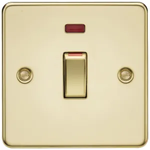 45A DP Switch with Neon (1G size) - Polished Brass