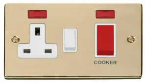 Deco - 50A Cooker Control Unit With Neons - Red/Wh