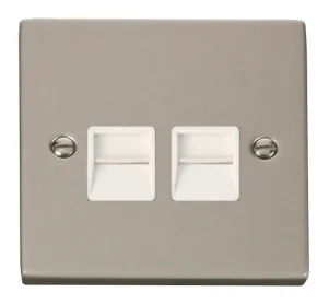Twin Telephone Socket Outlet Master - White