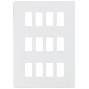 Screwless 12G grid faceplate - matt white