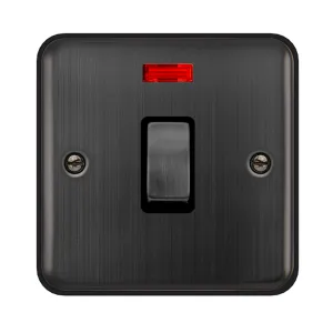 20A INGOT DOUBLE POLE PLATE SWITCH WITH NEON - MAT