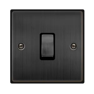 20A INGOT DOUBLE POLE PLATE SWITCH - MATT BRONZE -