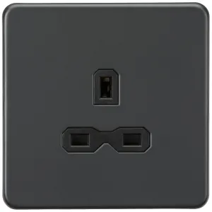 13A 1G Unswitched Socket - Anthracite with Black I