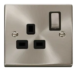1 Gang 13A DP 'Ingot' Switched Socket Outlet - Bla