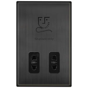 115V/230V DUAL VOLTAGE SHAVER SOCKET - MATT BRONZE
