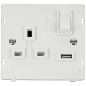 13A 1G Switched Socket With 2.1A USB Outlet Insert