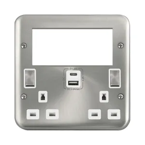 2 GANG 3 PIN SAFETY SHUTTER TYPE A & C USB SWITCHE