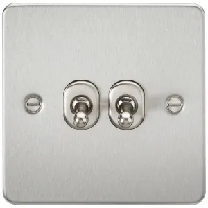 10AX 2G 2-way Toggle Switch - Brushed Chrome