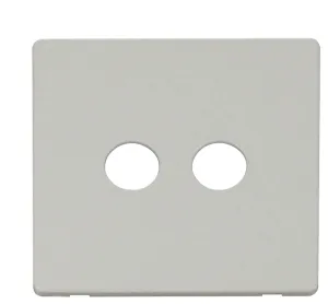 Twin Coaxial Socket Cover Plate - White