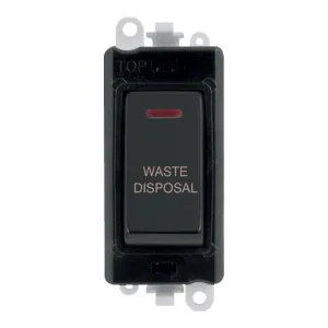 20AX Double Pole Switch With LED Module - Black -