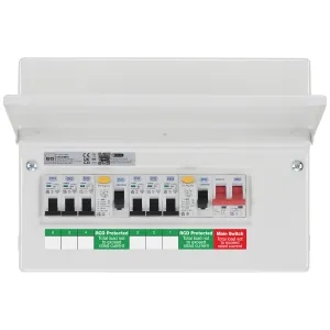 CONSUMER UNIT 12 MOD 6 WAY POPULATED WITH 100A MAI