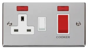 Deco - 50A Cooker Control Unit With Neons - Red/Wh