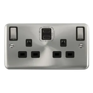 DECO+ 'INGOT' 13A 2 GANG SWITCHED SAFETY SHUTTER S
