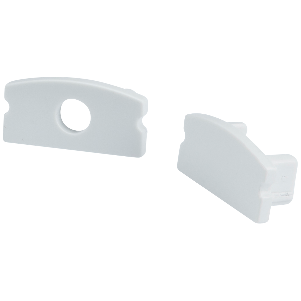 Aluminium Surface Mount Profile End Caps - White