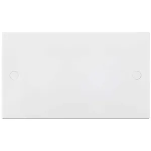 WHITE MOULDED SQUARE EDGE 2 GANG BLANK PLATE