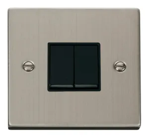 2 Gang 2 Way 10AX Switch - Black