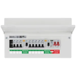 CONSUMER UNIT 16 MOD 9 WAY POPULATED WITH 100A MAI