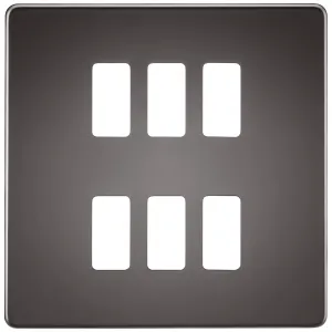 Screwless 6G grid faceplate - black nickel