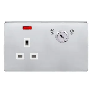 13A 1 GANG DOUBLE POLE KEY LOCKABLE SOCKET WITH NE