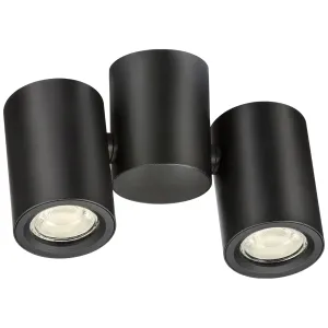 Dee Twin Surface Adjustable Round Spotlight Black