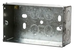 2 Gang 47mm Deep Galvanised Steel K.O. Box