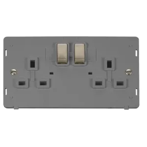 13A Ingot 2 Gang Double Pole Switched Socket Outle
