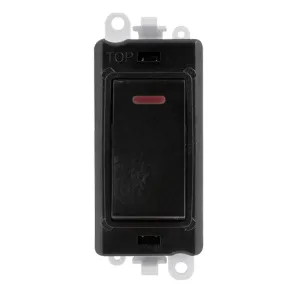 20AX Double Pole Switch With LED Module - Black