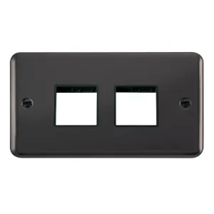 2 Gang MiniGrid Unfurnished Plate - 2 x 2 Aperture