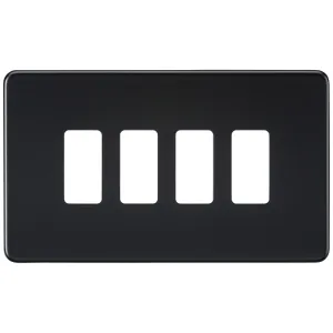 Screwless 4G grid faceplate - matt black