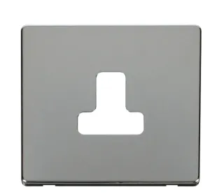 5A Round Pin Socket Outlet Cover Plate - Chrome