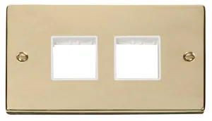 2 Gang Plate (2 x 2) Aperture - White