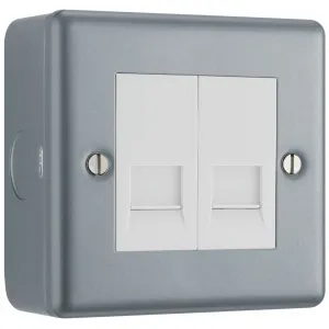 METAL CLAD DOUBLE RJ45 TELEPHONE SOCKET