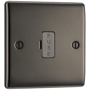 NEXUS METAL BLACK NICKEL UNSWITCHED 13A FUSED CONN
