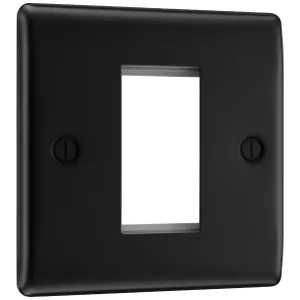 NEXUS METAL MATT BLACK SINGLE SQUARE FRONT PLATE