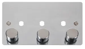 3 Gang Double Dimmer Plate & Knobs