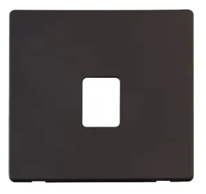 Single RJ11/RJ45 Socket Outlet Cover Plate - Black