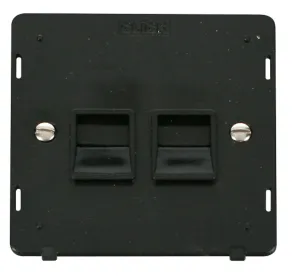 Twin Telephone Socket - Master Insert - Black