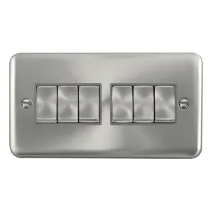 10AX Ingot 6 Gang 2 Way Plate Switch