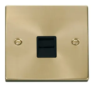 Single Telephone Socket Outlet Secondary - Black